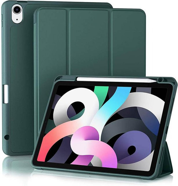 Magnetische Schutzhülle für iPad Air 5, Air 4, iPad 10. Generation (10,9 Zoll) und iPad Pro 11 (M4) mit Lade- und Stifthalter in Grün - Bild 1