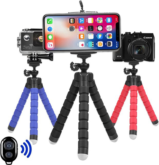 MAX Flexibles Mini Octopus Stativ in Schwarz für GoPro und Action Cameras - Bild 1