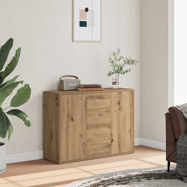 vidaXL Sideboard Artisan-Eiche minimalistisch aus Holzwerkstoff B/T/H: 88 x 30 x 64 cm - Bild 2