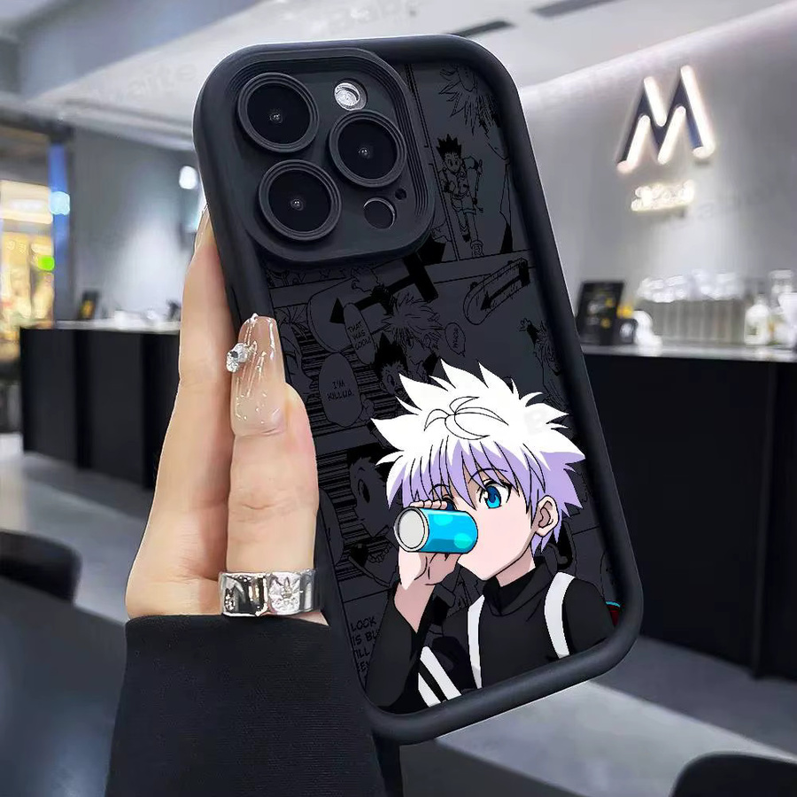 Stoßfeste Silikon-Handyhülle mit Anime Killua Hunter X Hunter Design für Apple iPhone 11 bis 17 Pro Max in Schwarz - Bild 6
