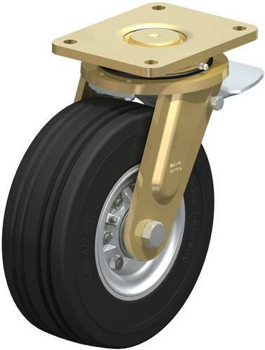 Blickle LS-VLE 252K-ST Lenkrolle mit Feststeller in Schwarz und Multicolour, Rad-Durchmesser: 25 cm, Tragfähigkeit: 600 kg - Bild 1
