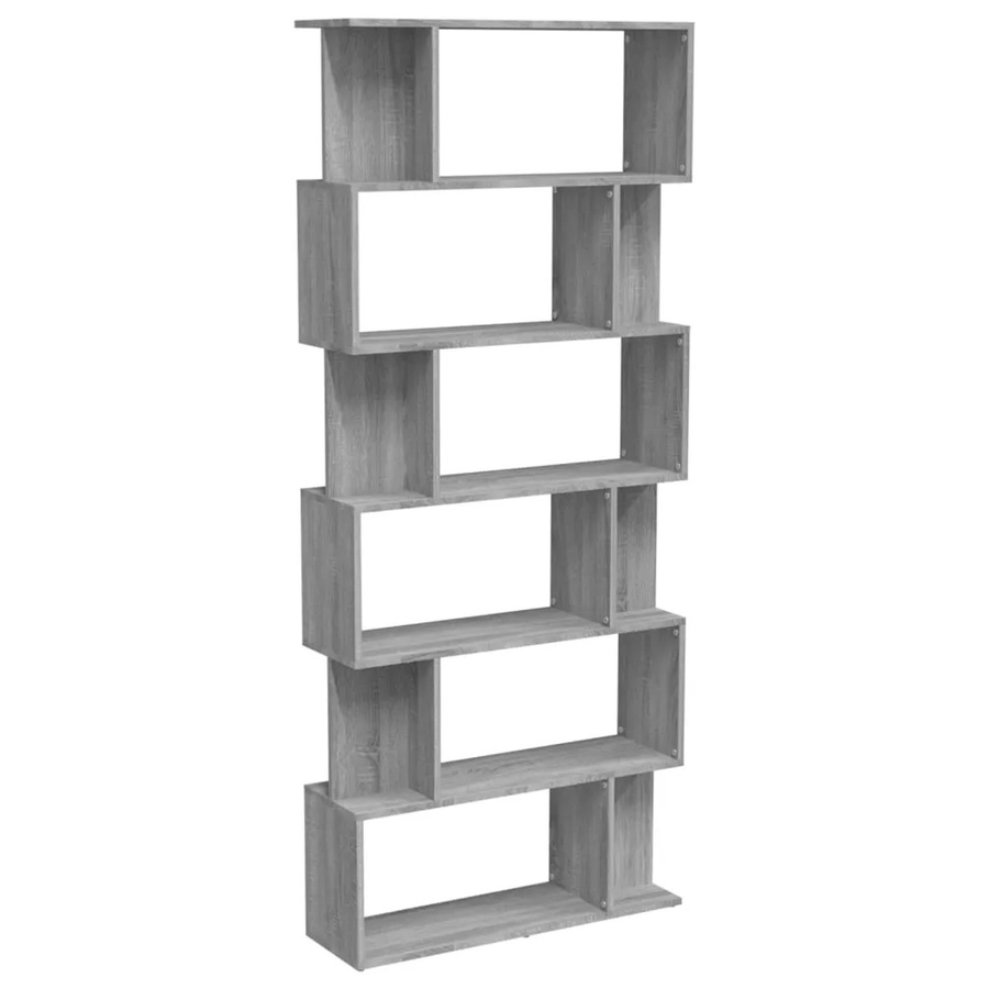 vidaXL Bücherregal und Raumteiler in Grau Sonoma aus Holzwerkstoff, B/T/H: 80 x 24 x 192 cm - Bild 2