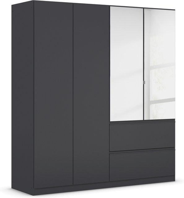 RAUCH BLUE Costa Drehtürenschrank mit Spiegel in Grau Metallic, B: 181 cm, H: 197 cm - Bild 1