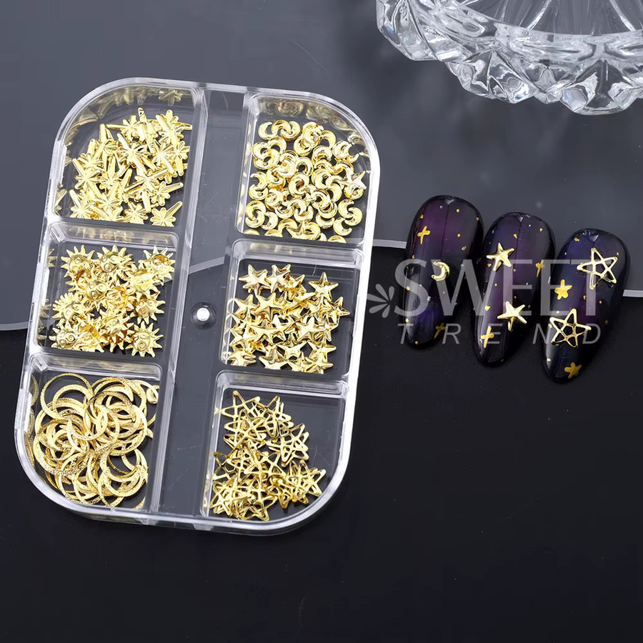 SWEET TREND Nagelkunst-Charms, Gold, Metallic, Unisex - Bild 5