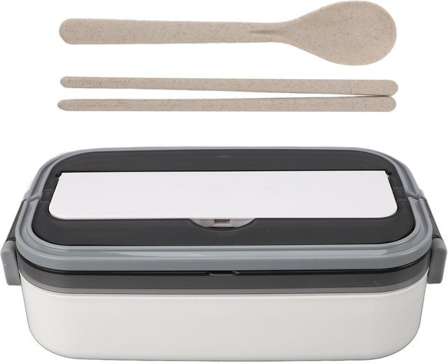 CosyHome Bento Box aus 304 Edelstahl für Erwachsene, einlagige Lunchbox mit Unterteilung, mikrowellengeeignet, White - Bild 1