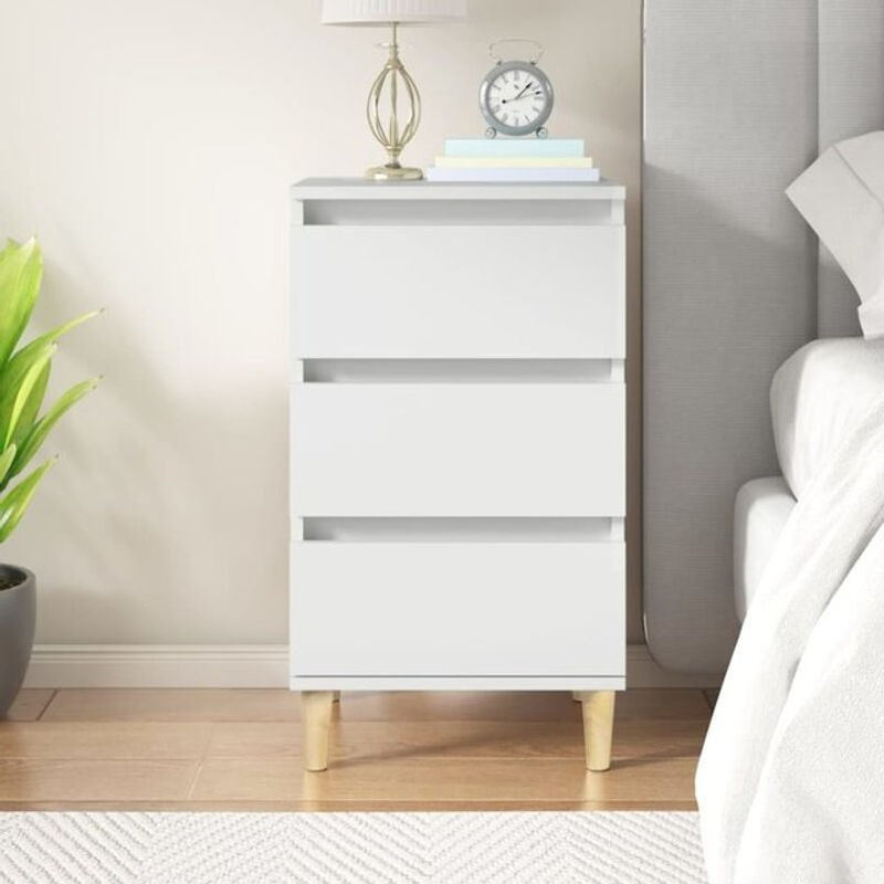 Vidaxl Nachttisch in Weiß aus Holzwerkstoff im klassischen und minimalistischen Design, B/T/H: 40 x 35 x 70 cm - Bild 1