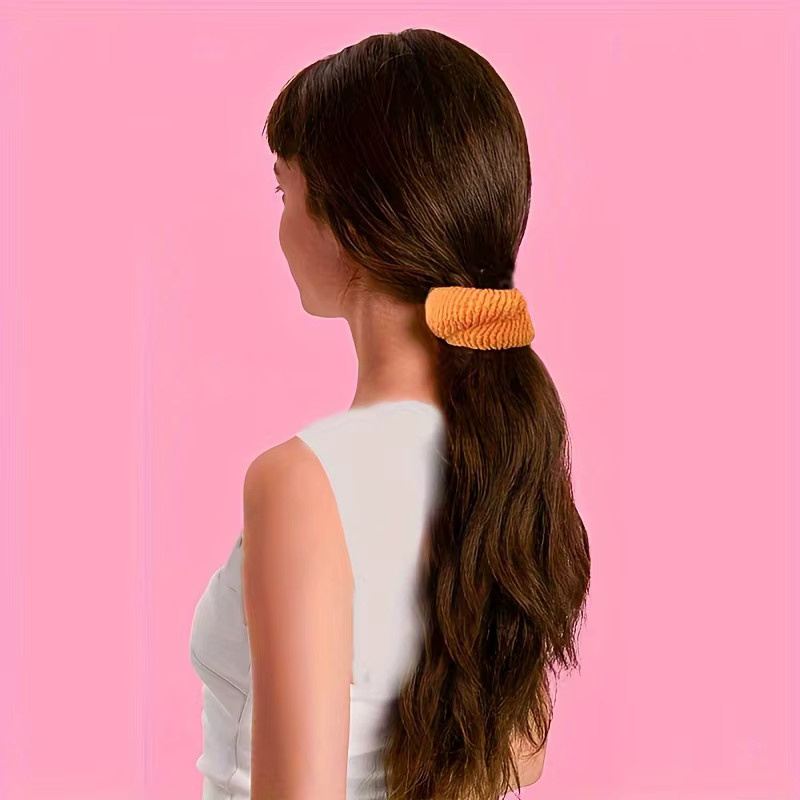 12 Stück Frottee-Haargummis, nahtlos, für alle Haartypen, Unisex - Bild 5