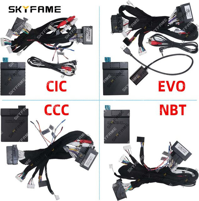 SKYFAME Auto 16pin Kabelbaum Adapter mit Canbus Box Decoder für Android Radio, kompatibel mit BMW NBT CCC CIC EVO System, Schwarz - Bild 1