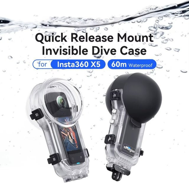Insta360 Unsichtbares Tauchgehäuse für Insta360 X5 und X4, Wasserdichtes Unterwasser-Gehäuse in Transparent - Bild 1
