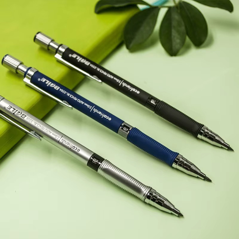 2-9-teiliges Set automatischer Druckbleistifte mit 2,0 mm Minen in Schwarz für Schule und Zeichnen - Bild 4