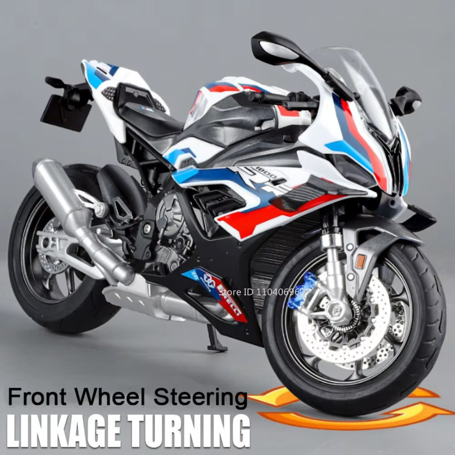 MAKEDA 1:9 RR1000 Miniatur Motorrad, Modell Spielzeug, Metall, Gummi - Bild 2