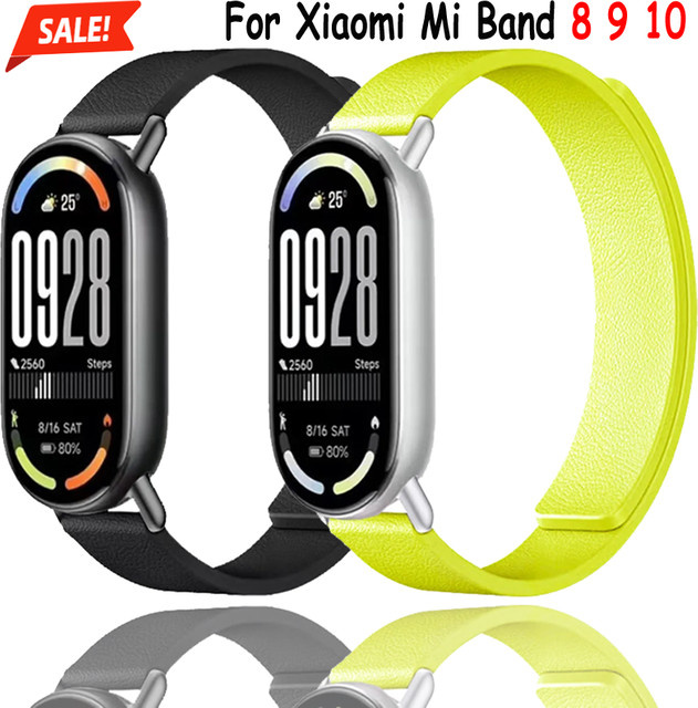 Xiaomi Uhrenarmband Silikon, magnetisch, Schwarz, Mi Band 10 9 8 - Bild 1