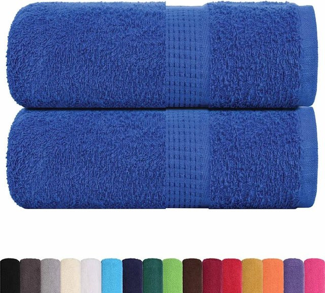 vidaXL Gästetücher 2er-Set aus 100% Baumwolle in Blau, B/H: 30 x 50 cm, 360 g/m² - Bild 1