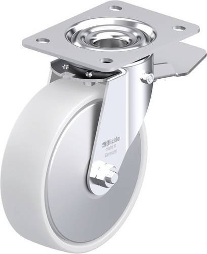 Blickle Stahlblech-Lenkrolle LE-PO 160R-ST-FA in Weiß mit 160 mm Rad-Durchmesser und 300 kg Tragfähigkeit - Bild 1