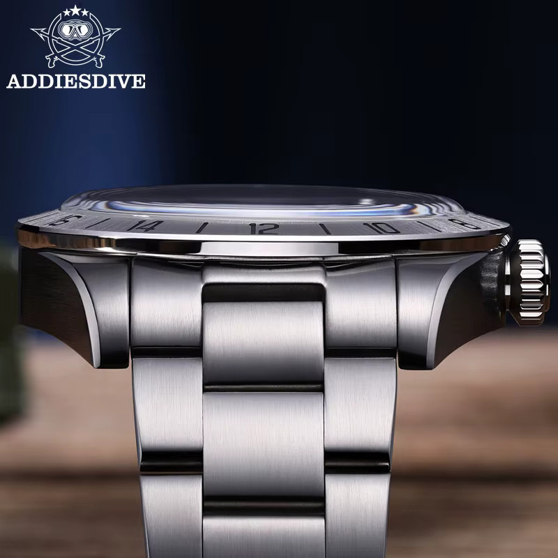 ADDIESDIVE Armbanduhr, Quarz, Edelstahl, 39 mm, Herren, Schwarz, Silber - Bild 4