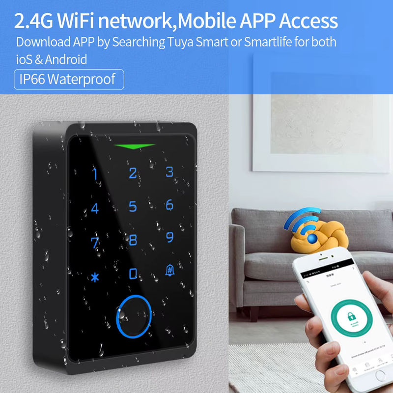 LUCKING DOOR Intelligentes WLAN-Fingerabdruck-Türschloss mit Tastatur und Tuya App Unterstützung, Wasserdichter RFID-Kartenleser mit Wiegand Zugangskontrolle - Bild 3