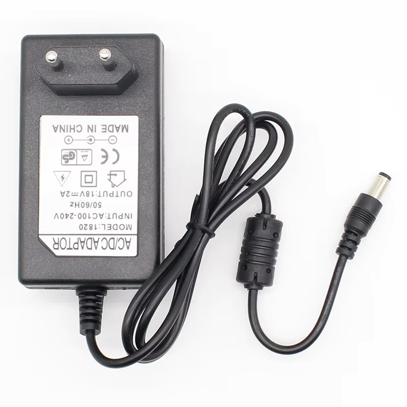 ELECAPITAL Netzteil Konverter Adapter 18V 2A DC mit EU Stecker, Schwarz, Anschluss 5,5mm x 2,1-2,5mm - Bild 4