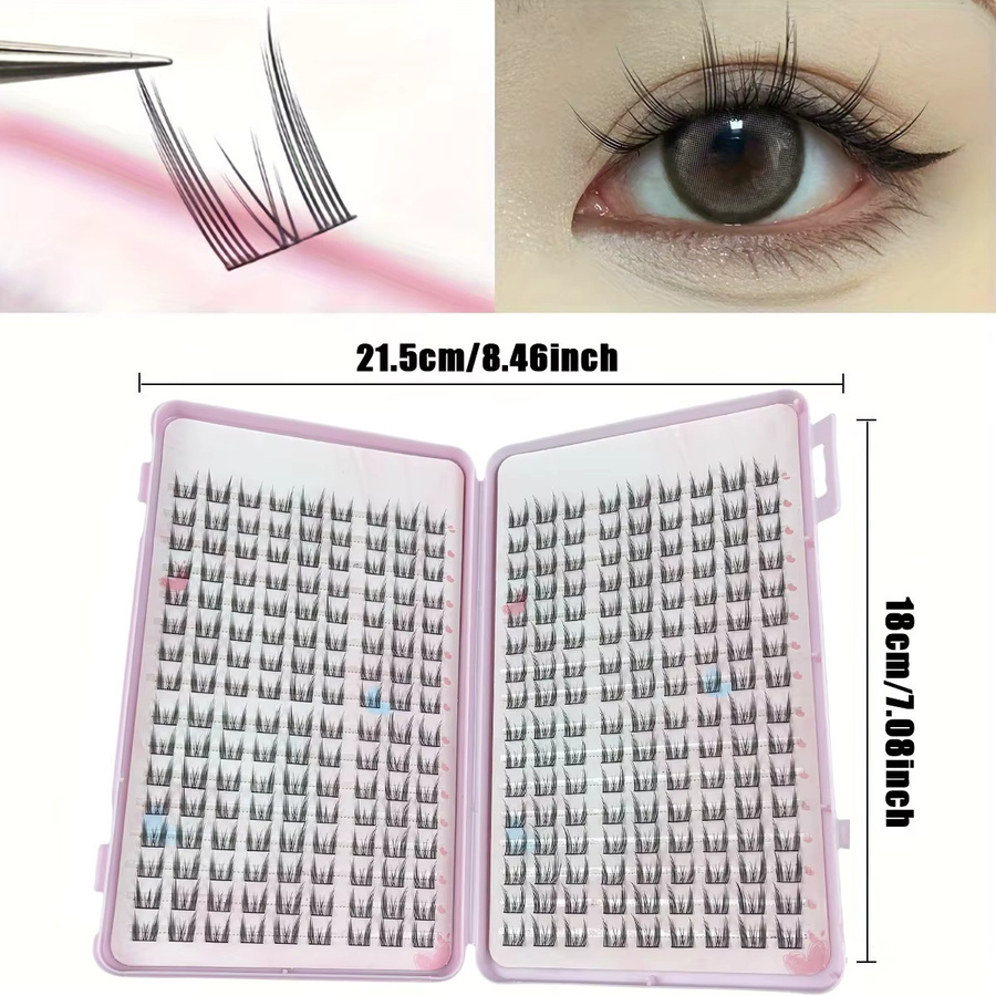 LIMEIKAI Wimpern, C-Curl, 10–14 mm, Cat-Eye-Effekt, 288 Stück - Bild 2