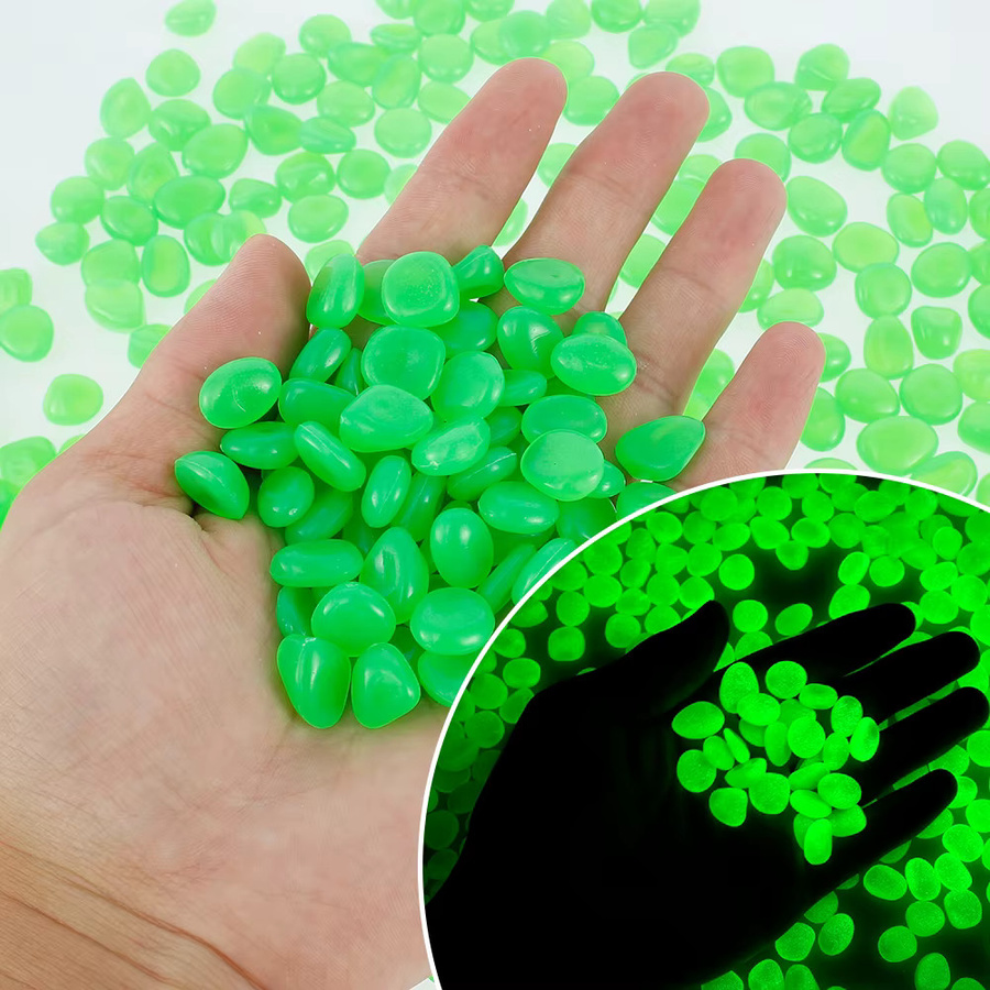 300 Stück leuchtende Kieselsteine in Blau als dekorativer DIY Kies für Aquarium und Hof - Bild 3