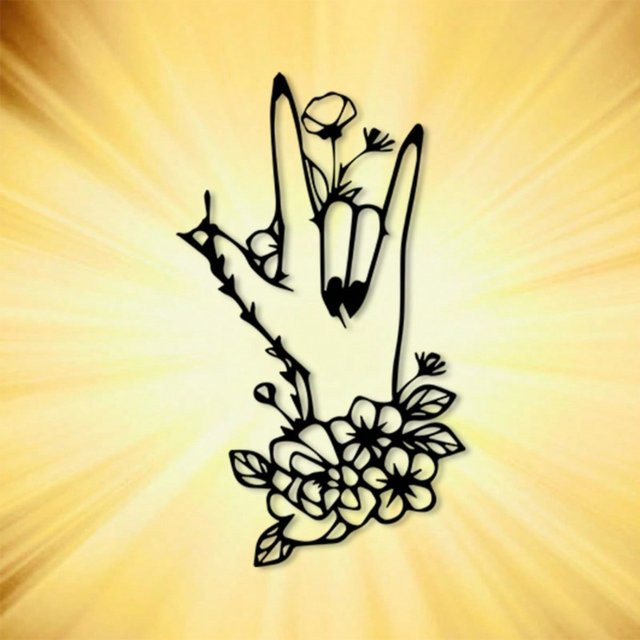 CIFBUY Metall-Friedensschild mit Vintage-Blumenmuster als Wandkunst für drinnen und draußen - Bild 1