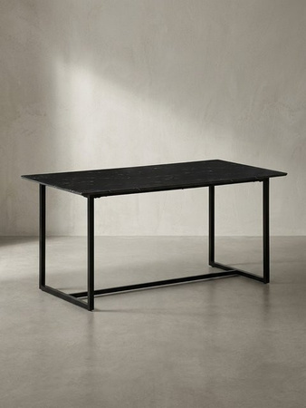 Moderner Esstisch in Marmoroptik von KADIMA DESIGN, rechteckig, Schwarz, B/T/H: 180 x 90 x 76 cm