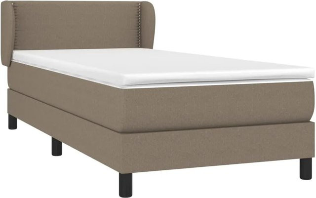 vidaXL Boxspringbett Hybrid mit Matratze, Farbe Taupe, B/T/H: 90 x 200 x 78 cm - Bild 1