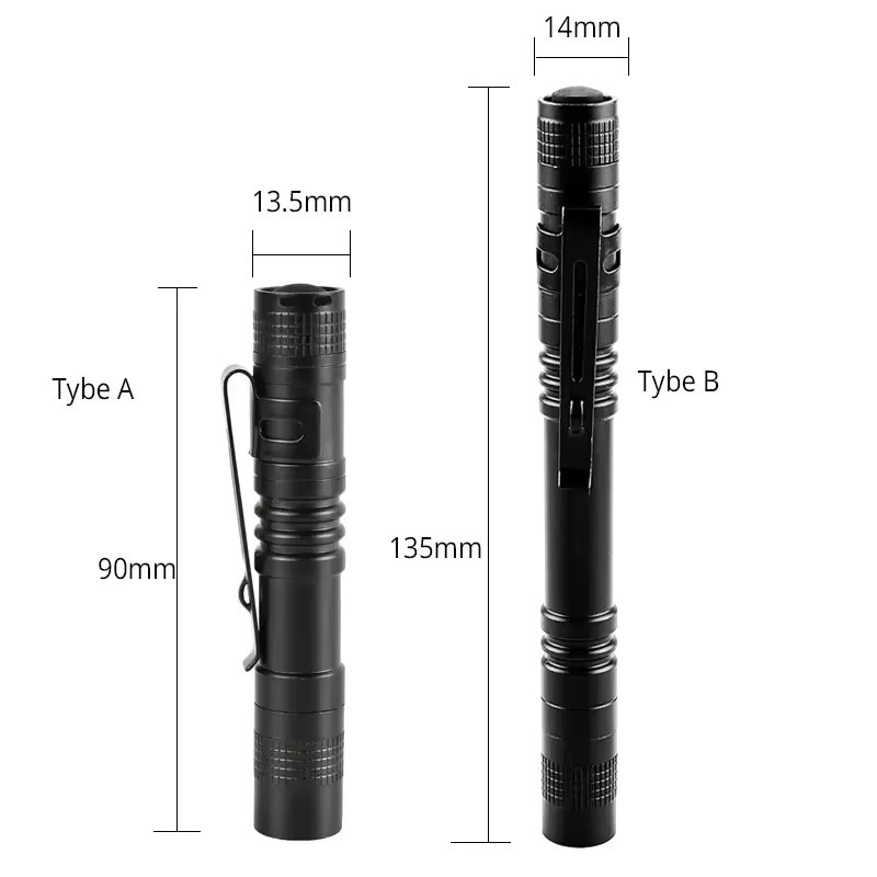 KDULIT Tragbare Mini-LED-Taschenlampe aus Metall in Schwarz für Camping, Garten und Notfälle - Bild 6