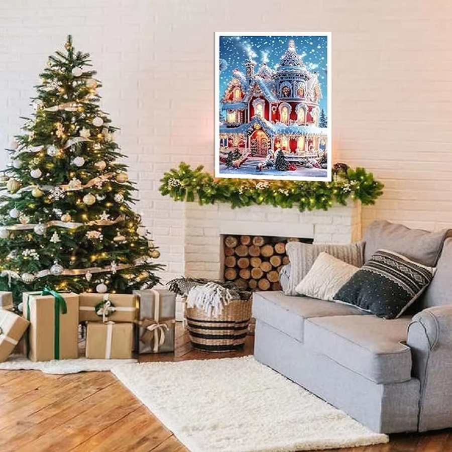 AB Diamant Malerei Set für Erwachsene mit Weihnachts-Schloss-Muster, Wandbild Kai Ping Mei Park, Mehrfarbig - Bild 4
