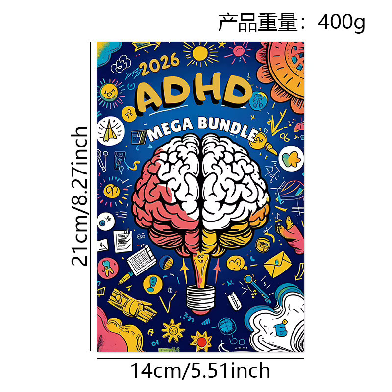 2026 ADHS Planner Mega Bundle 7-in-1 Organisationssystem für Fokus und geistige Wellness in A5 und Multicolor - Bild 3