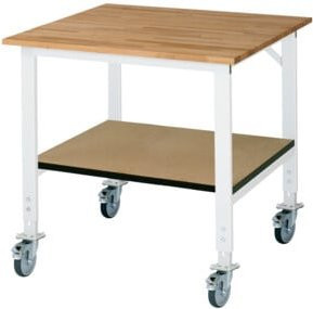 Rau Fahrbarer Arbeitstisch Tom KM-01 höhenverstellbar mit B-Platte, B/T/H: 100 x 100 x 91-123 cm - Bild 1