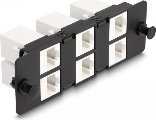 Delock Keystone Adapter Panel 6 Port schwarz (66996) - Bild 1