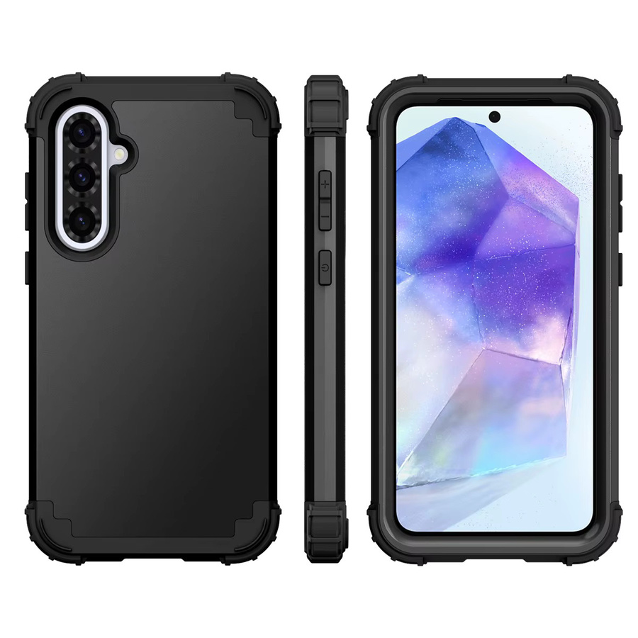 Robuste und stoßfeste Schutzhülle für Samsung Galaxy A26 5G, A36 5G und A56 in Schwarz und Lila - Bild 2