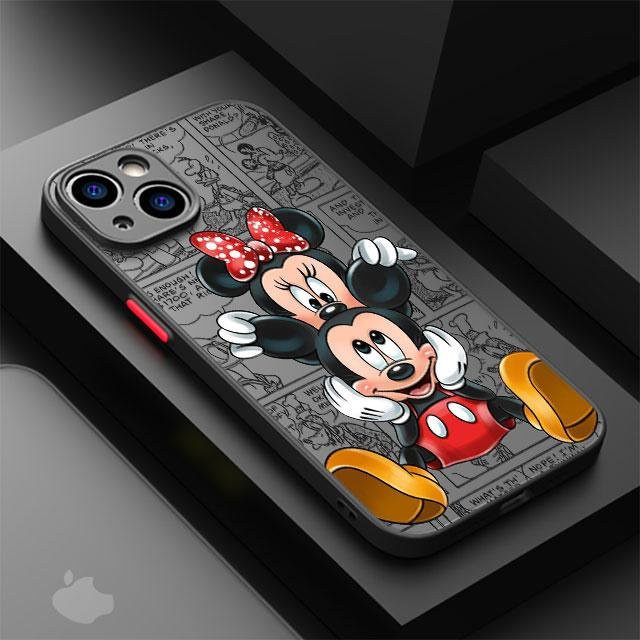 Mickey Minnie Liebe Handyhülle für Apple iPhone 15 16 Pro Max 14 13 12 11 Pro XR XS Max SE 7 8 Matte Hülle in Grau - Bild 1