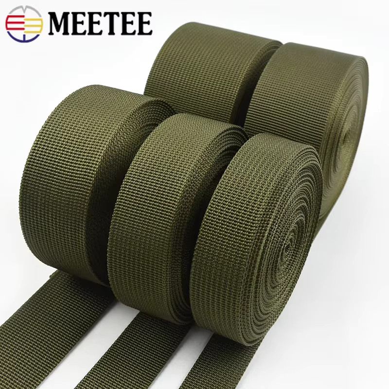 Meetee Baumwollgurtband aus Canvas und Polyester in Armegrün als Nähzubehör für Sicherheitsgurte, Tragegurte und Rucksackgurte (2-10m) - Bild 3