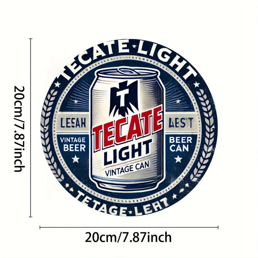Tecate Vintage Metallschild rund aus Aluminium in Mehrfarbig Durchmesser: 20 cm - Bild 2