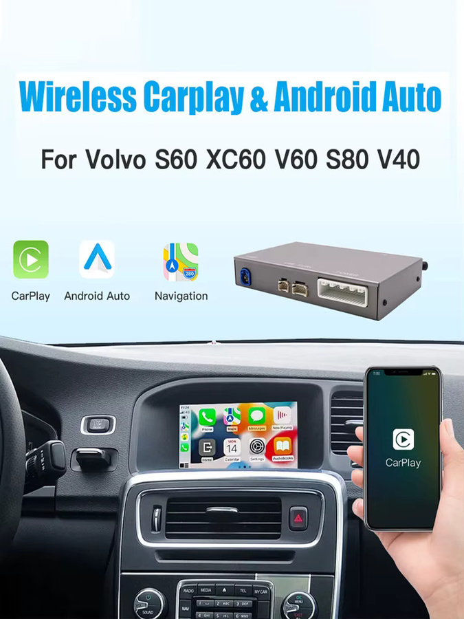 AUTOABC Drahtlose CarPlay und Android Auto AI Box für Volvo XC60 XC70 S60 S80 V60 V70 V40 mit Kamera-Unterstützung und AirPlay - Bild 6