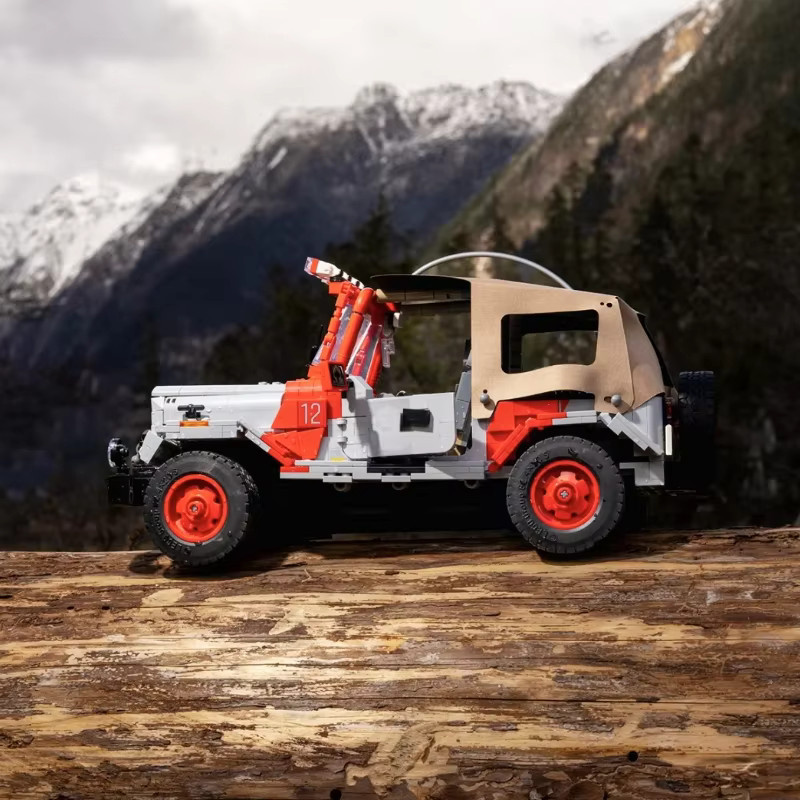 angelroyal Dinosaurier Park Jeep Wrangler Auto Modell Baustein, 1924 Teile - Bild 4