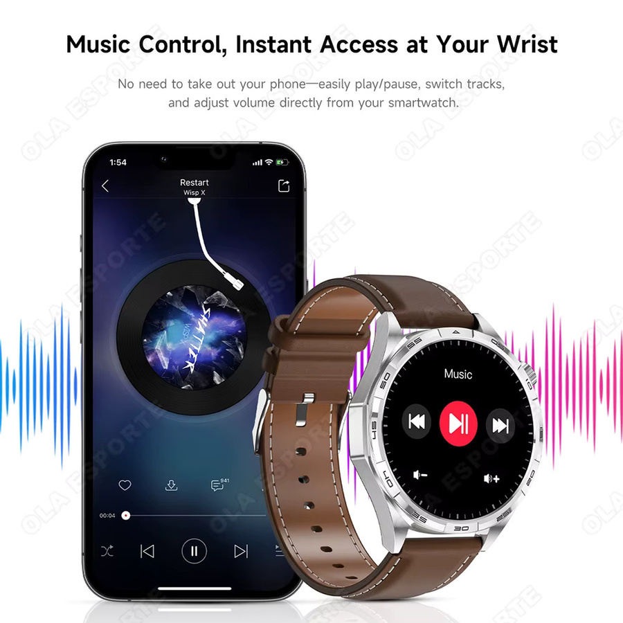 Ola Esporte Smartwatch, Schwarz, Herren, Wasserdicht - Bild 6