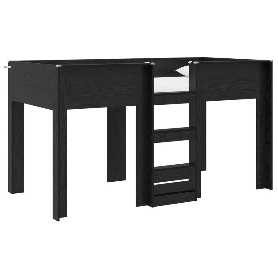 vidaXL Etagenbett für Kinder in Schwarz und Eichen-Optik aus Holzwerkstoff, B/T/H: 80 x 200 cm - Bild 2