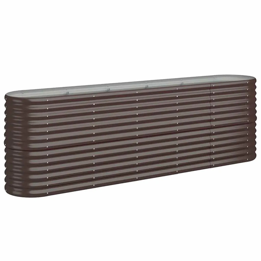 vidaXL Hochbeet aus verzinktem Stahl in Braun, B/T/H: 224 x 40 x 68 cm - Bild 2