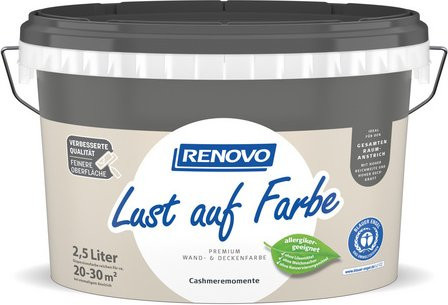 RENOVO Dispersionsfarbe Cashmere in Beige, matt, wasserbasiert, 2,5 l - Bild 1