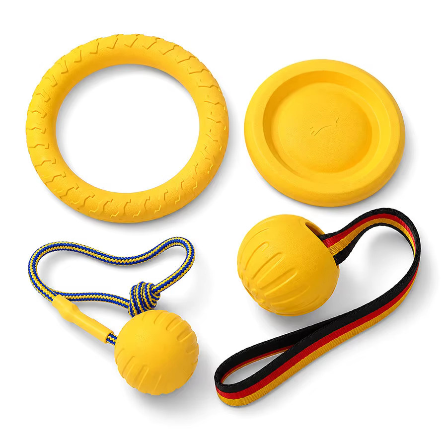 pawstrip Hundespielzeug-Set, Ring, Frisbee, Seilball, Zerrgurt - Bild 3