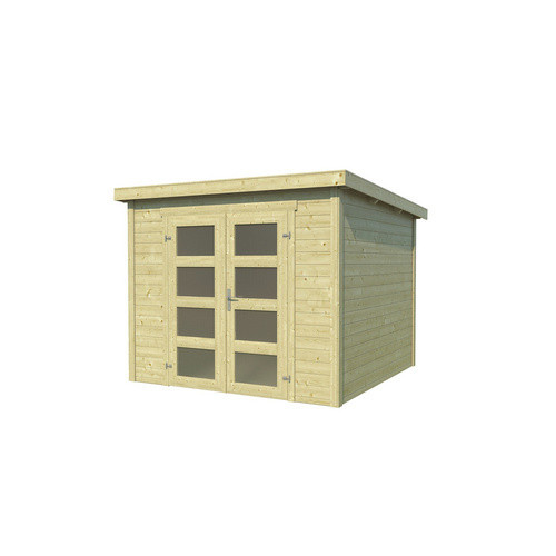 Lasita Gartenhaus Zambezi 5 aus Fichtenholz mit Flachdach in Beige, B/H/T: 270 x 210,9 x 324,8 cm - Bild 3