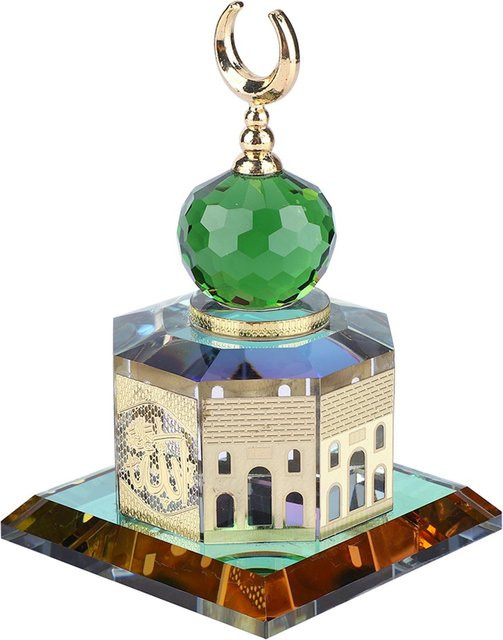Igeteck Al-Aqsa-Moschee Miniaturmodell aus Kristall mit Vergoldung in Grau, Gold und Grün zur Dekoration - Bild 1