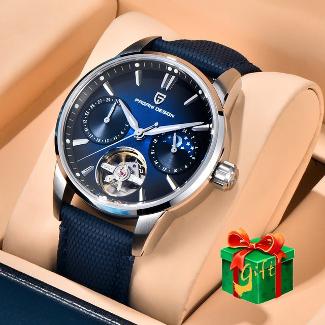PAGANI DESIGN Armbanduhr, Automatik, Edelstahl, Leder, Herren - Bild 1
