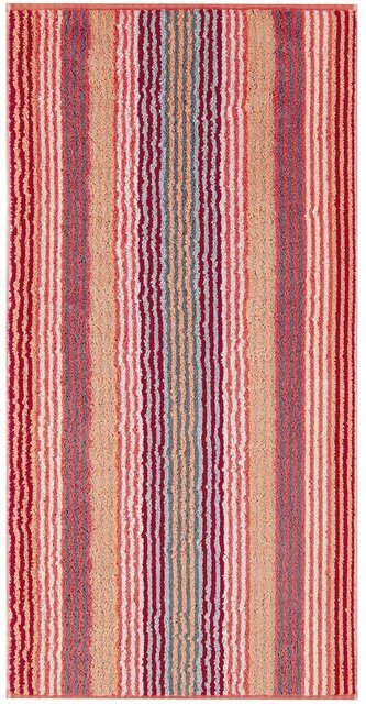 Cawo Handtuch UNIQUE Streifen Pink Rot Multicolour aus Baumwolle - Bild 1