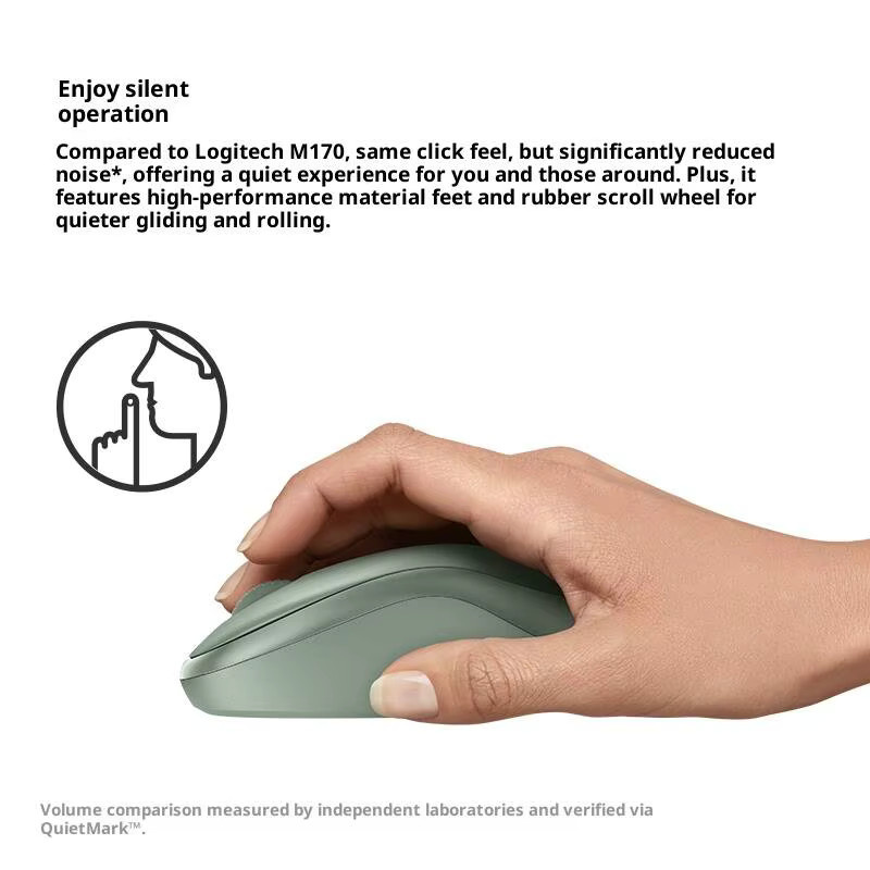 Logitech M221 Wireless Light Sound Maus in Weiß - Bild 2