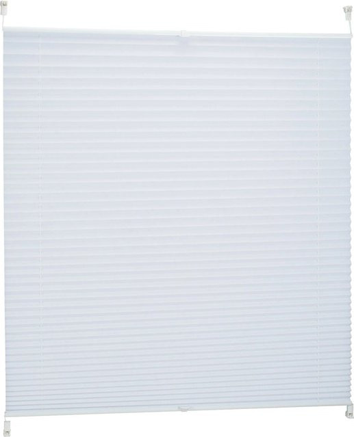 Relaxdays Plissee Rollo aus Polyester, Weiß, Halbtransparent, ohne Bohren, Breite: 100 cm, Höhe: 130 cm - Bild 1