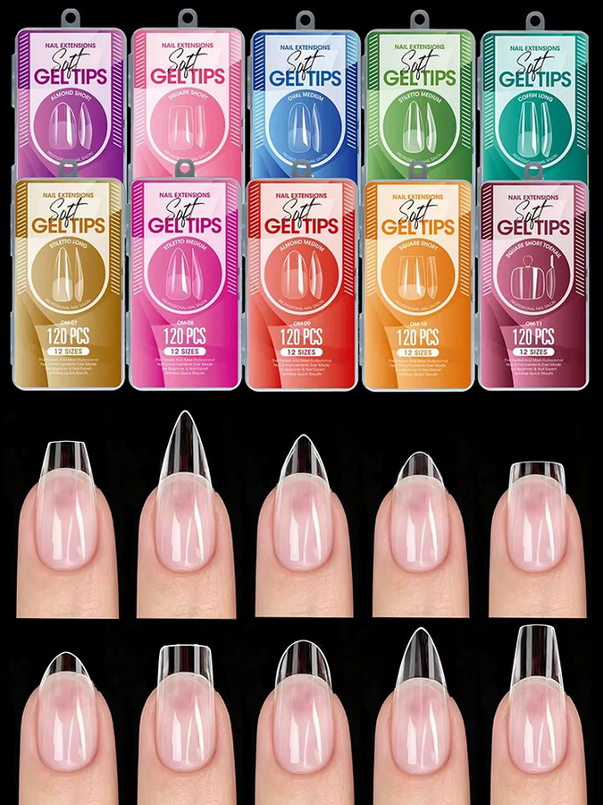 Misscheering Kunstnägel Mandel, 120 Stück, halbmatt, Soft-Gel-Spitzen - Bild 3