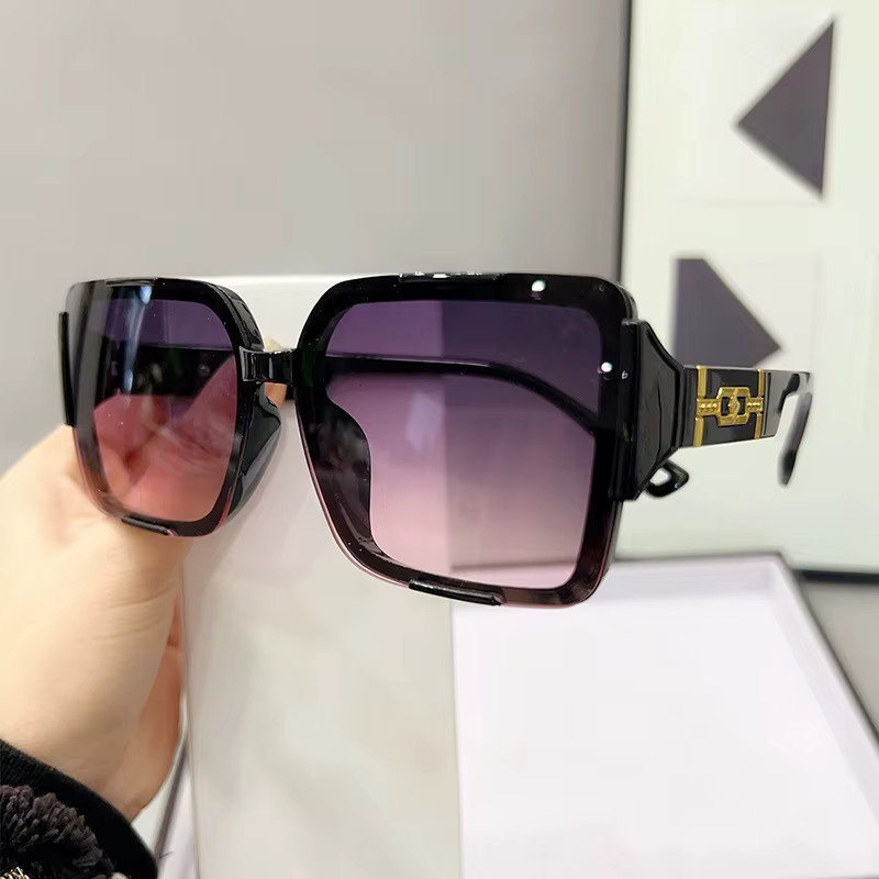 Julyrays Sonnenbrille, quadratisch, Vollrand, Metall, Schwarz, Unisex - Bild 1
